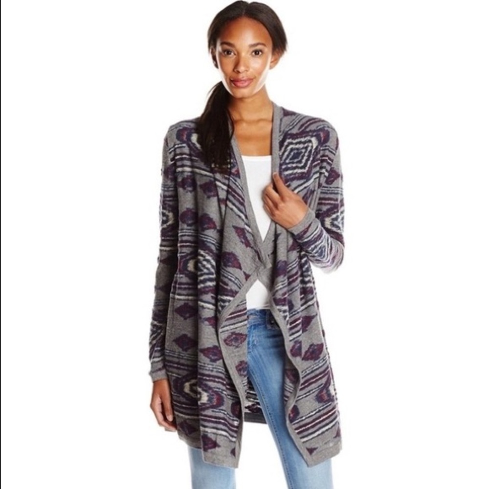 Vintage Lucky Brand Aztec Tribal Wrap Cardigan Sweater